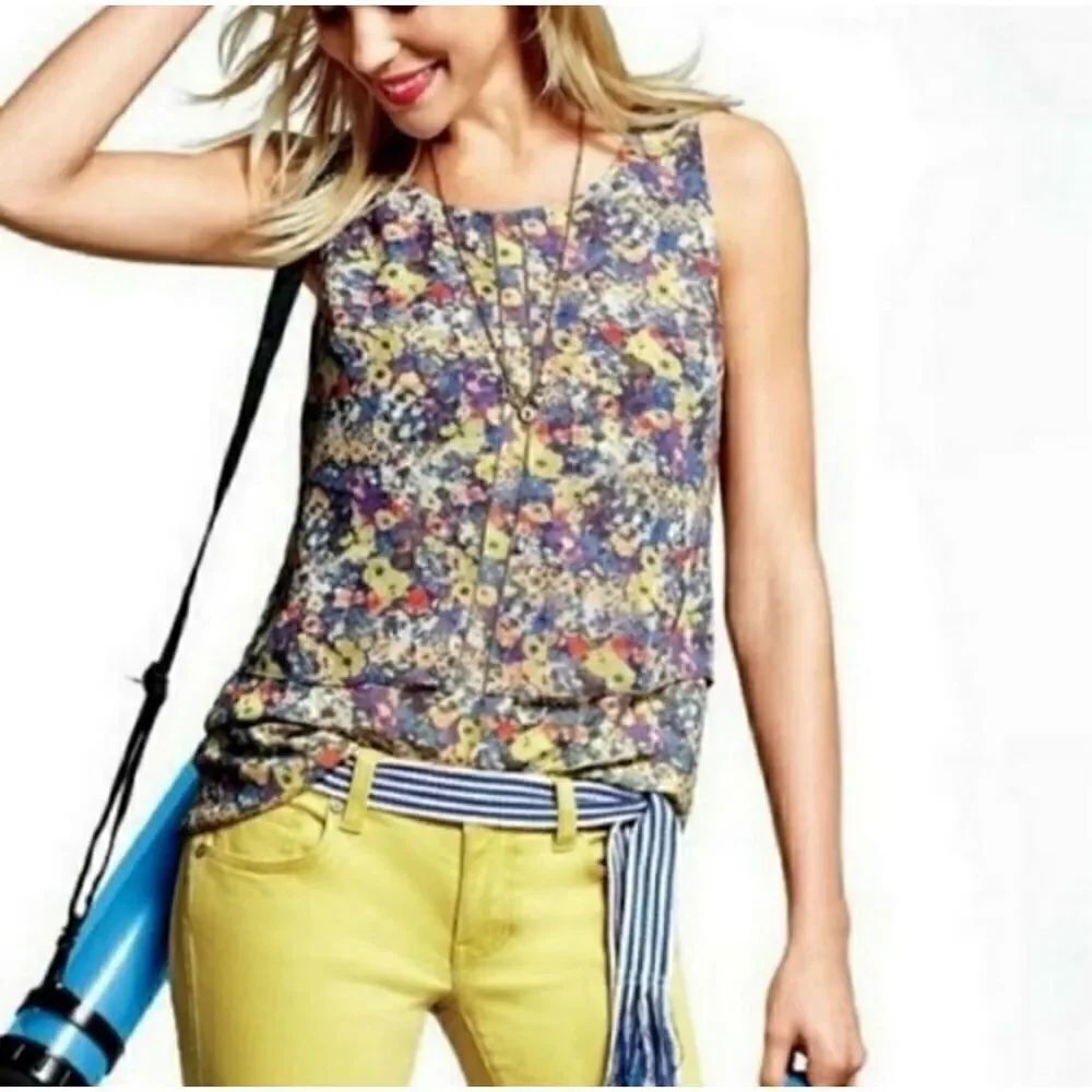 CAbi Positano floral layered tank sz S Style 5041